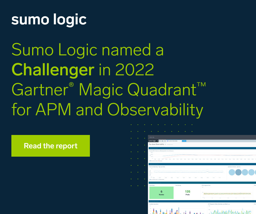 Sumo Logic named a Challenger in 2022 Gartner Magic Quadrant for APM and Observability